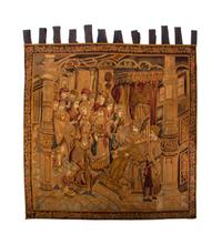 A Continental Wool Tapestry, LATE 19TH/EARLY 20TH CENTURY, 8 feet 2 inches x 8 feet. — LATE 19TH/EARLY 20TH CENTURY,