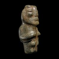 A Mezcala Dark Gray Stone Standing Figure