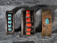 Navajo Silver and Brass Cuff Bracelets