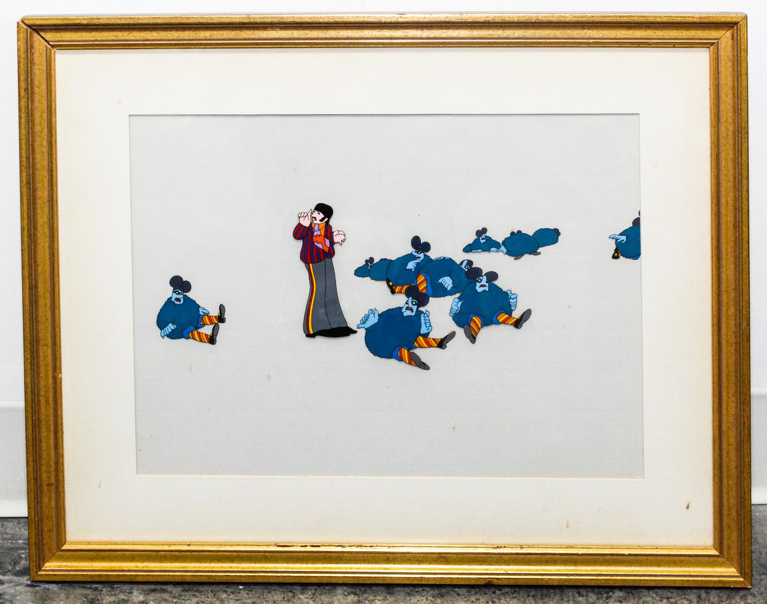 An Animation Cel, The Beatles in Yellow Submarine 15 1/4 x 11 1/4 inches.