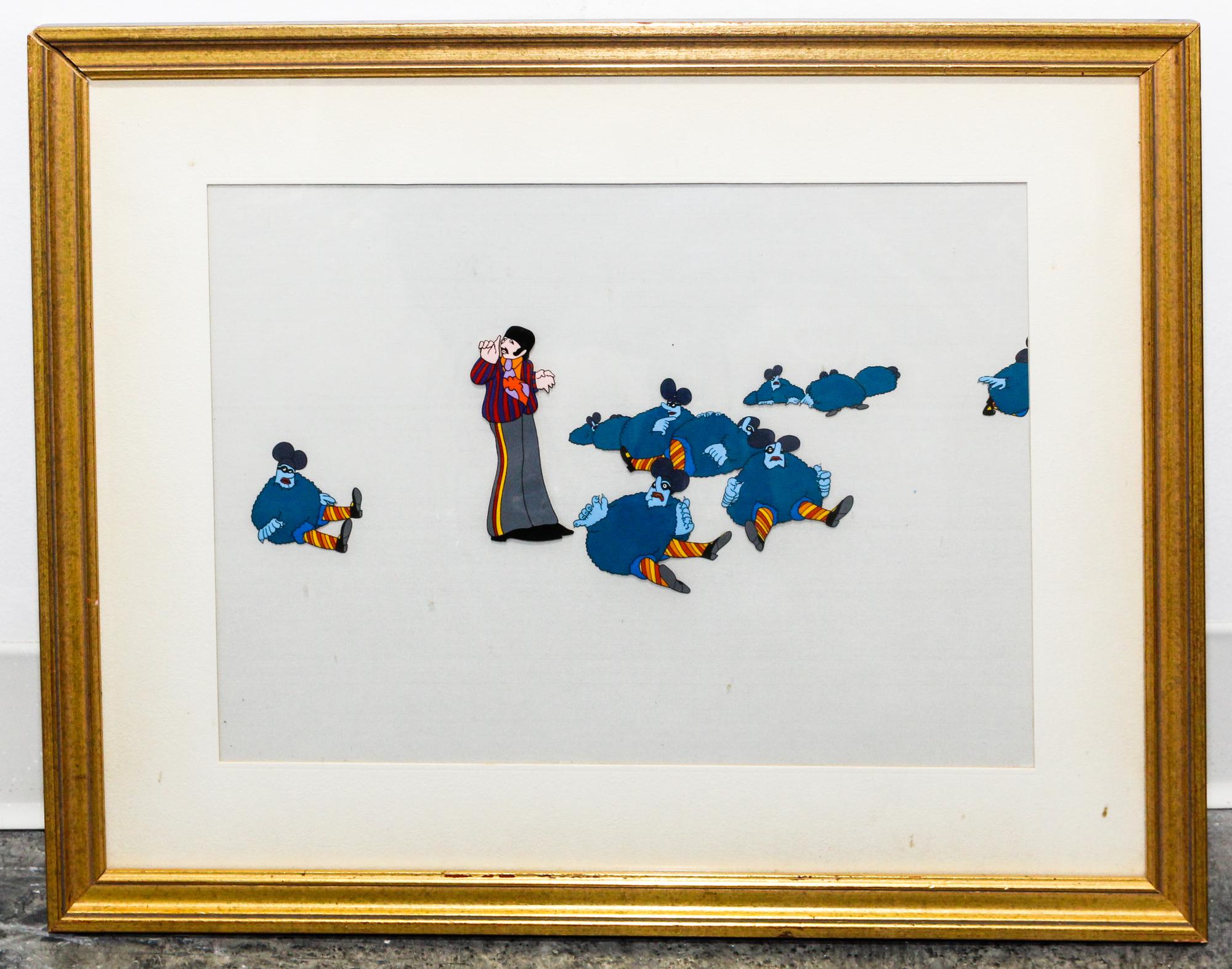 An Animation Cel, The Beatles in Yellow Submarine 15 1/4 x 11 1/4 inches.