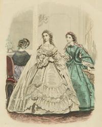 Three Framed Victorian Hand Colored Fashion Engravings — 19TH CENTURY