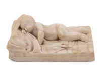 An Italian Carved Marble Figure of the Sleeping Christ Child