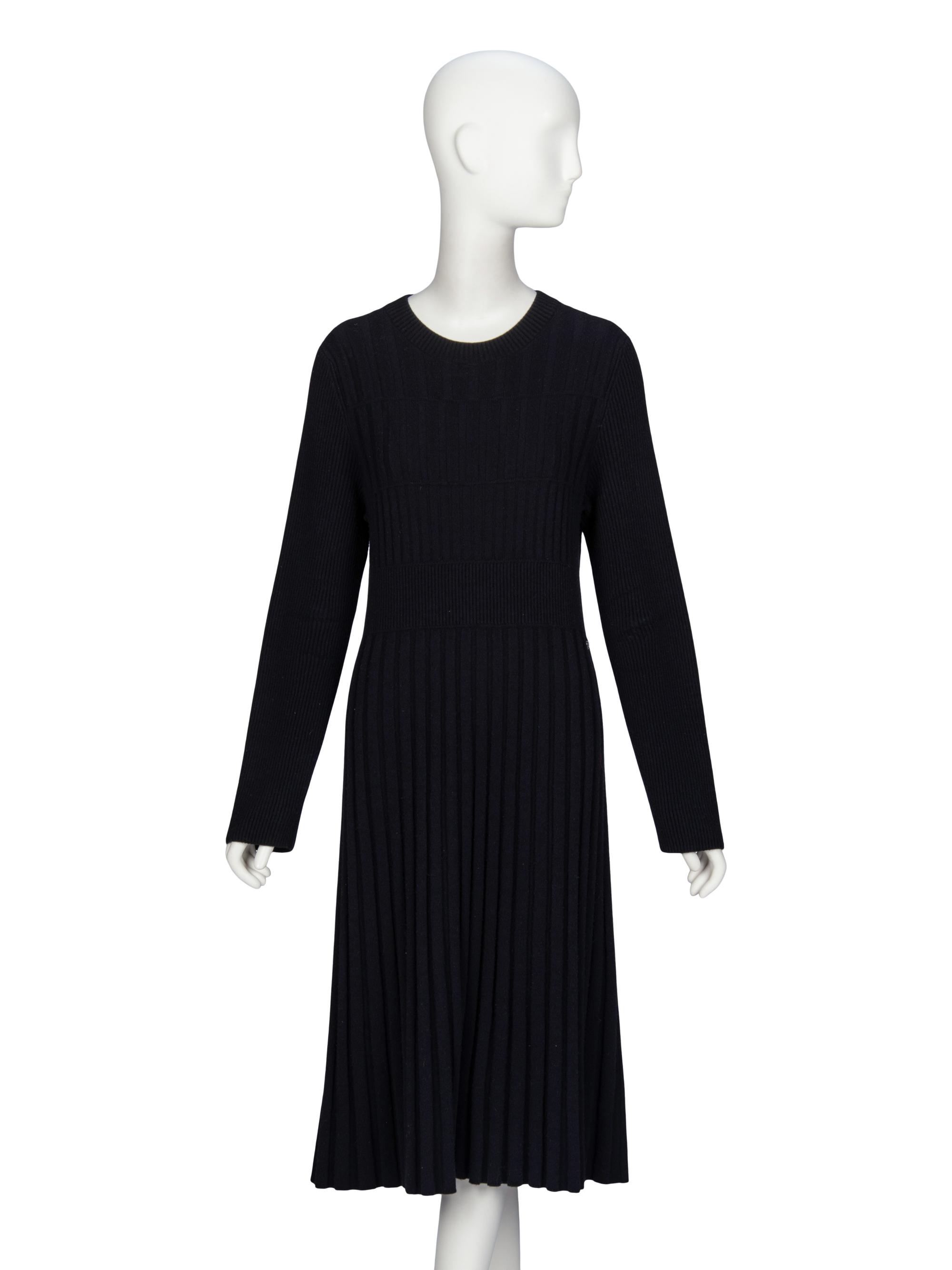 Chanel, Black Wool Knit Dress