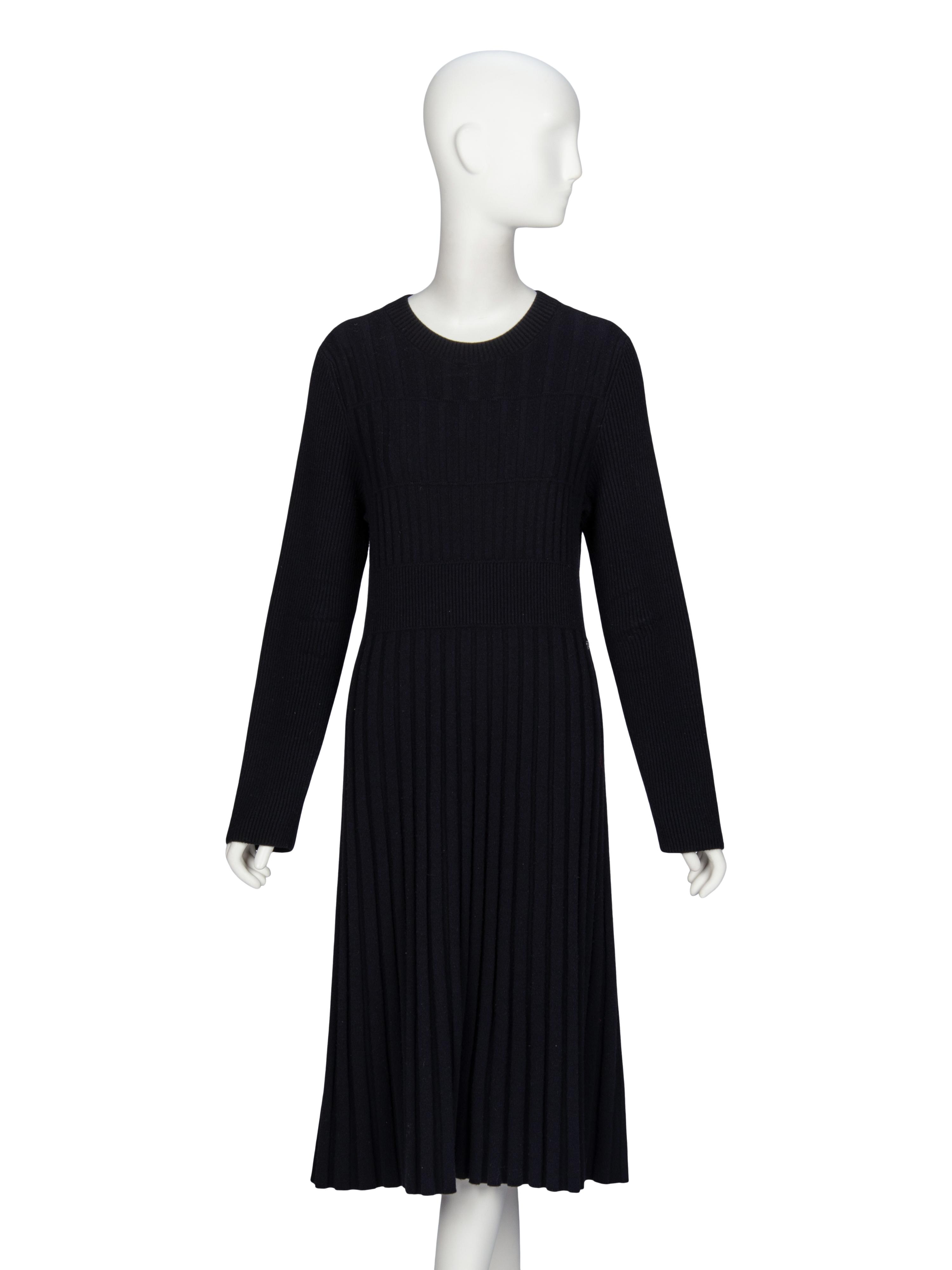 Chanel, Black Wool Knit Dress