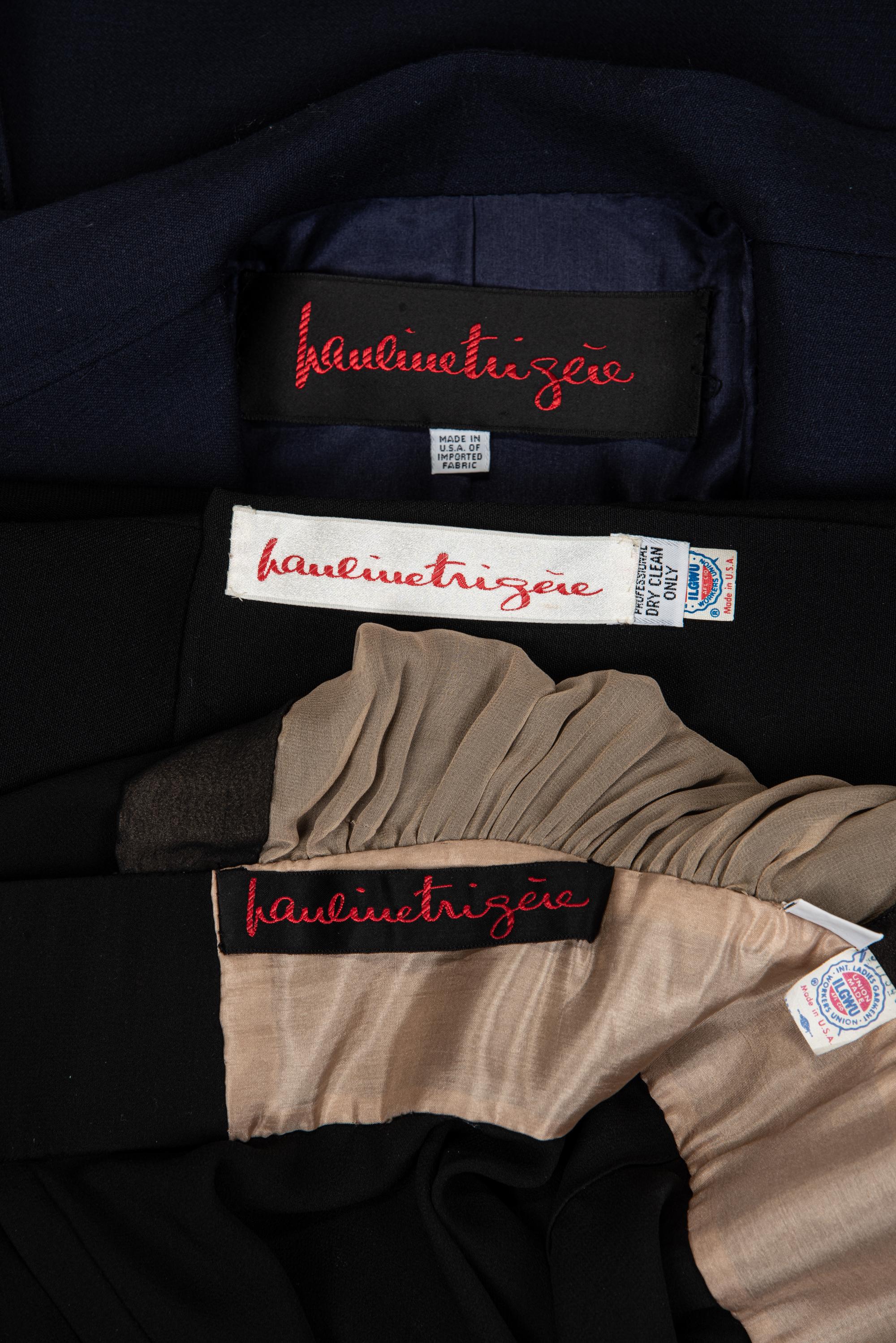 Three Pauline Trigère Items: Two Coats, One Dress, 1980s