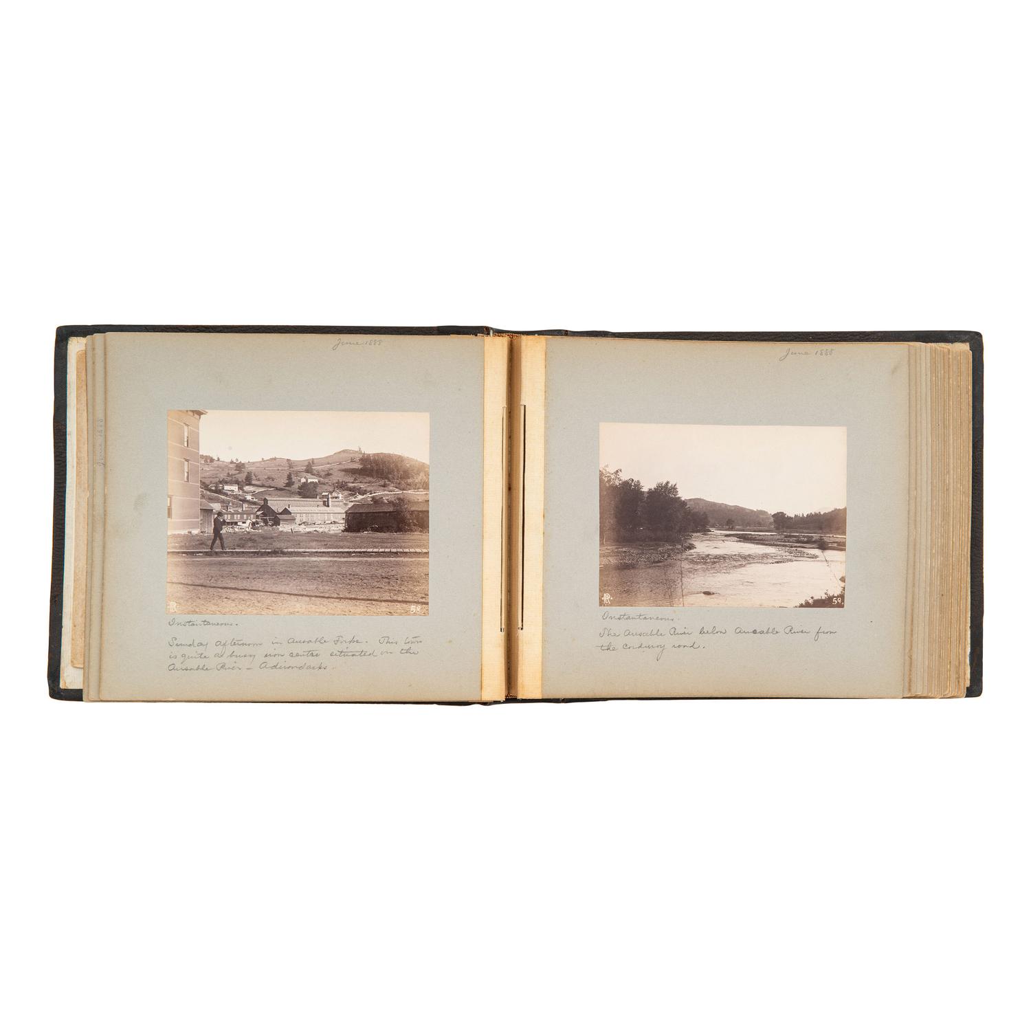 [EARLY PHOTOGRAPHY]. Photo album documenting trip to Upstate New York and Eastern Islands. N.p., June-August 1888.