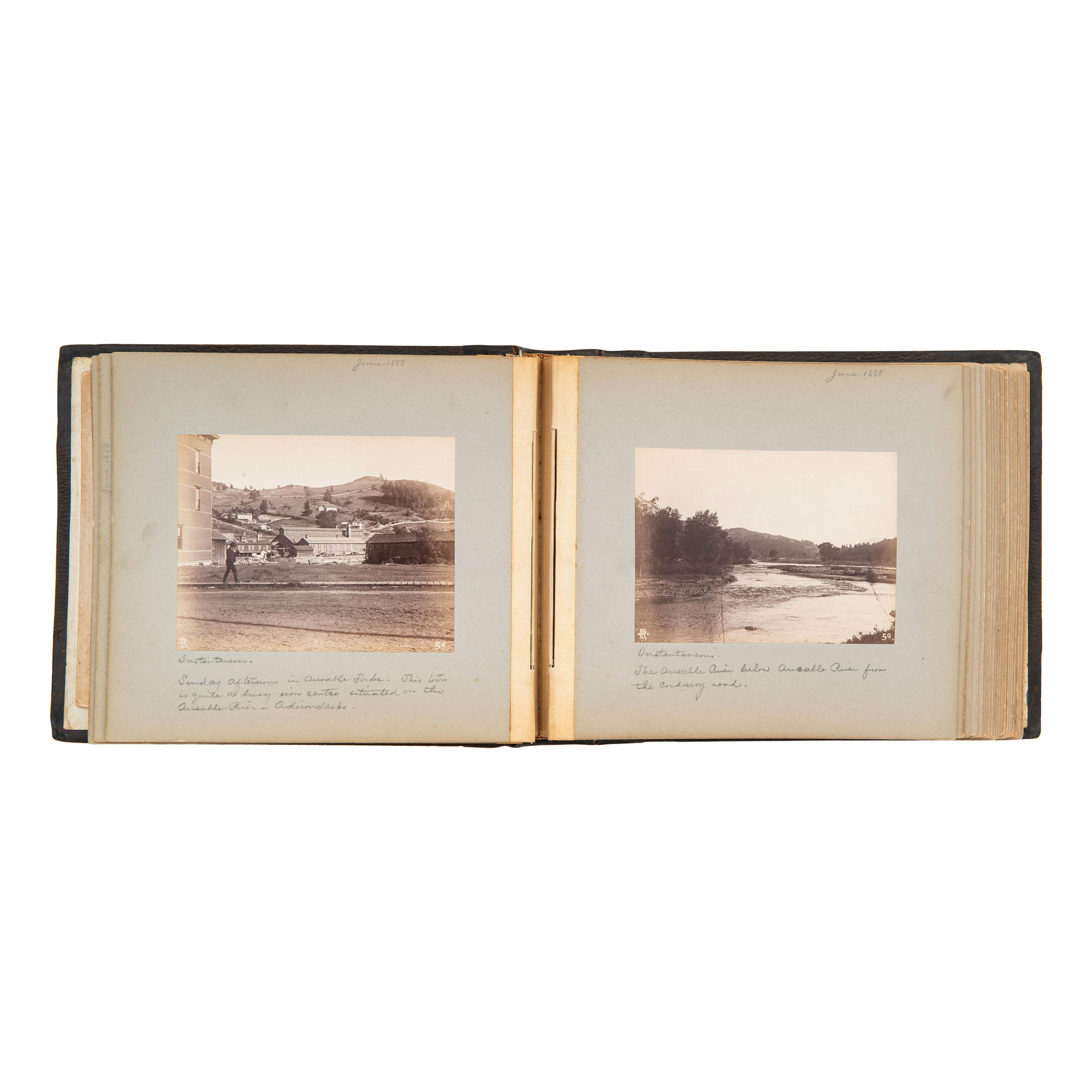 [EARLY PHOTOGRAPHY]. Photo album documenting trip to Upstate New York and Eastern Islands. N.p., June-August 1888.