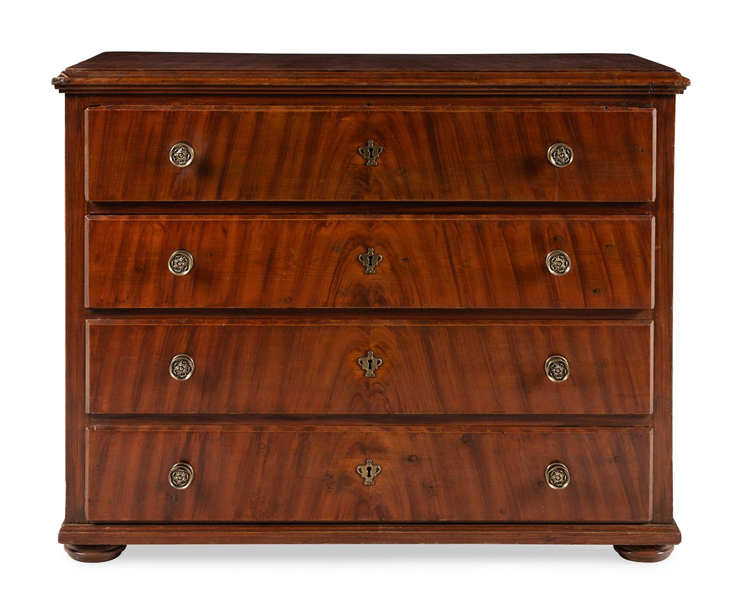 A Continental Grain Painted Chest of Drawers