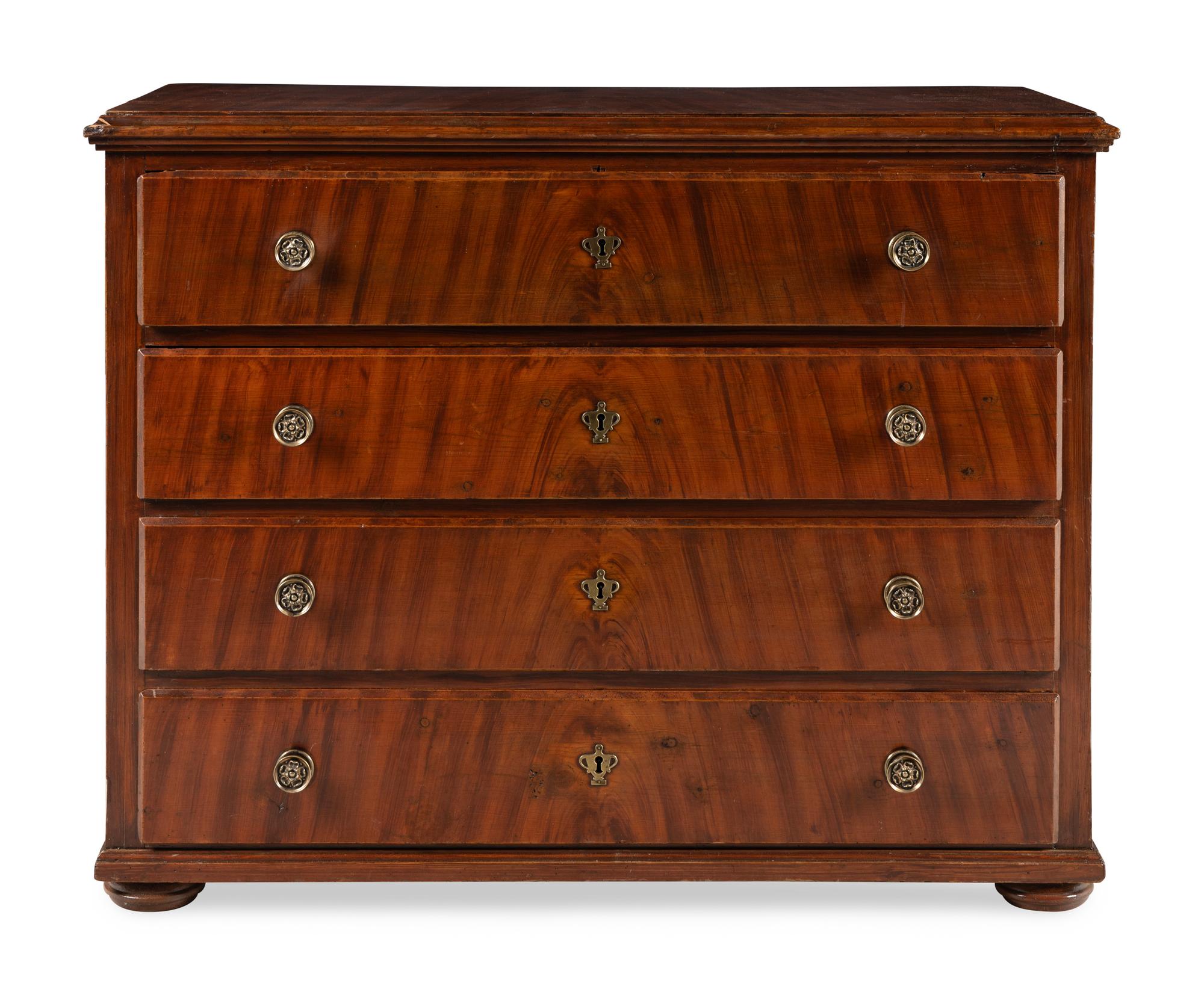 A Continental Grain Painted Chest of Drawers