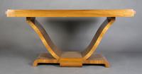 A French Art Deco Palisander Wood Extension Table, Height 30 1/2 x width 61 x depth 37 1/2 inches.