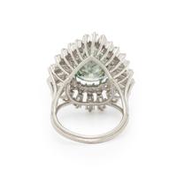 TREATED COLORED DIAMOND, DIAMOND, AND WHITE GOLD RING