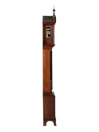 A Federal Carved and Inlaid, Brass-Mounted Mahogany Tall Case Clock