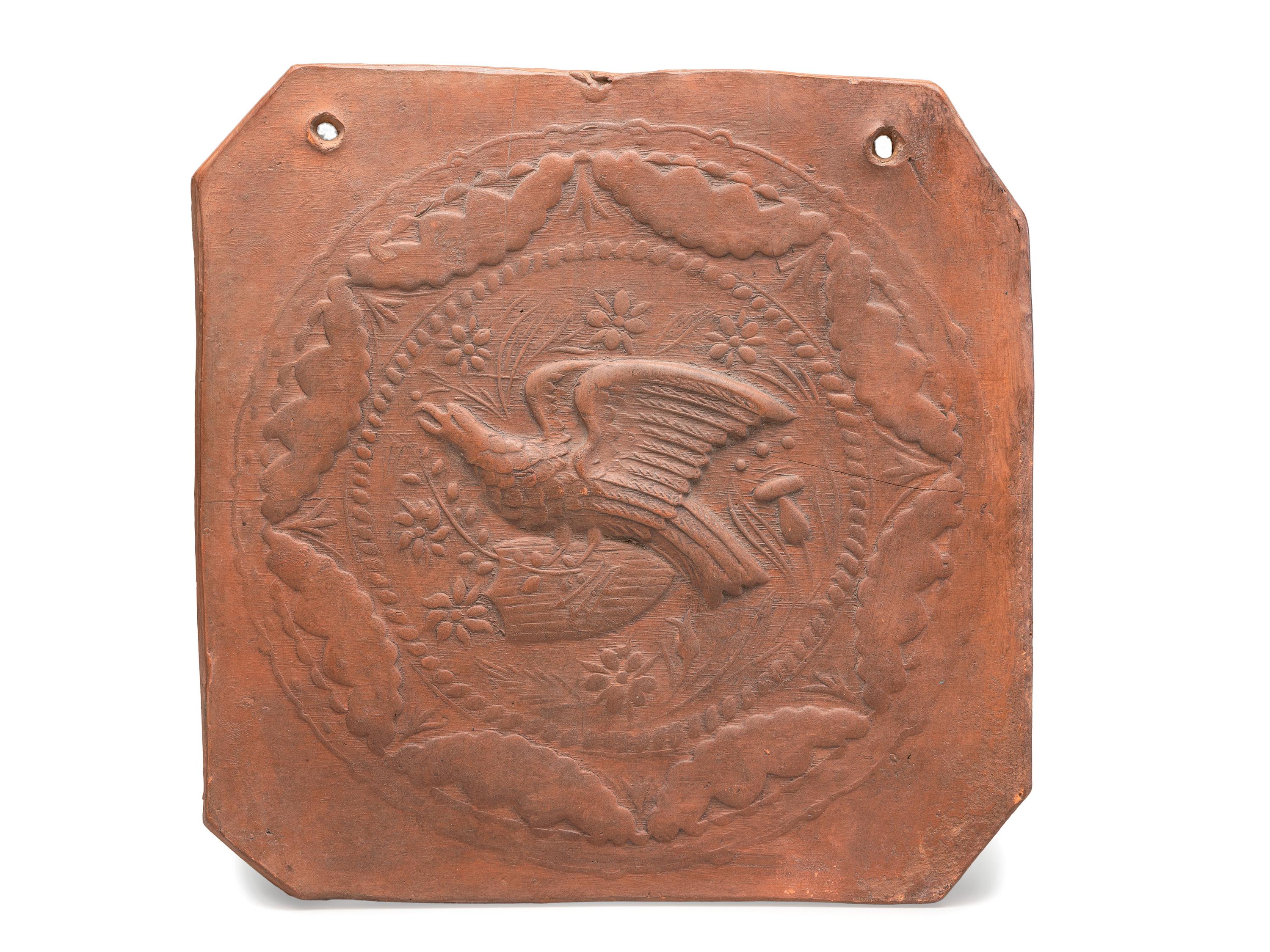 [AMERICANA]. Federal terra cotta eagle tile. Ca 1820.