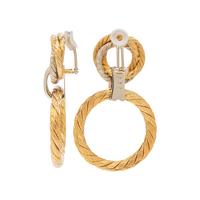 TRICOLOR GOLD DOOR KNOCKER EARCLIPS