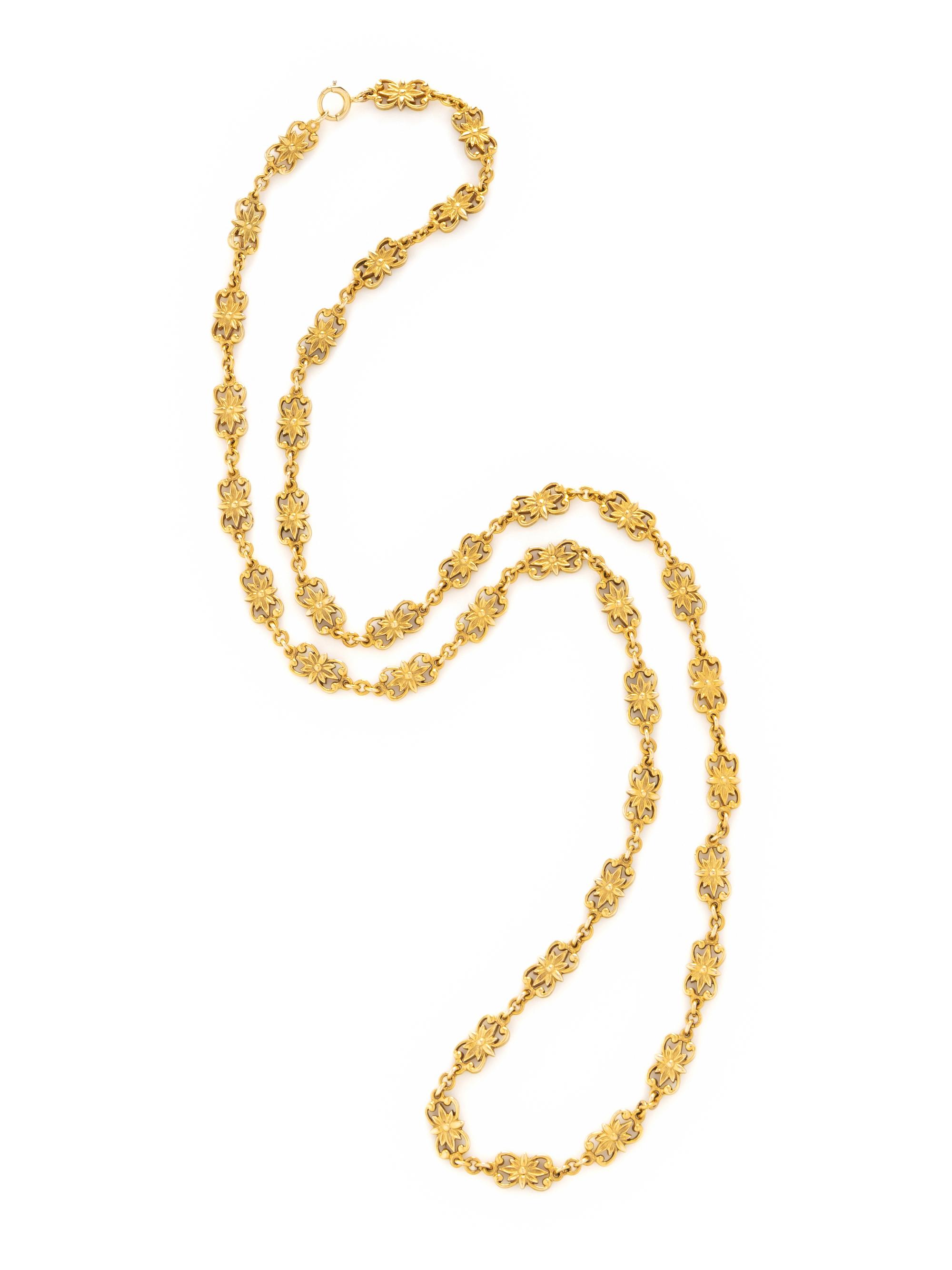 YELLOW GOLD FANCY LINK NECKLACE