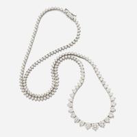 A diamond and white gold rivière necklace