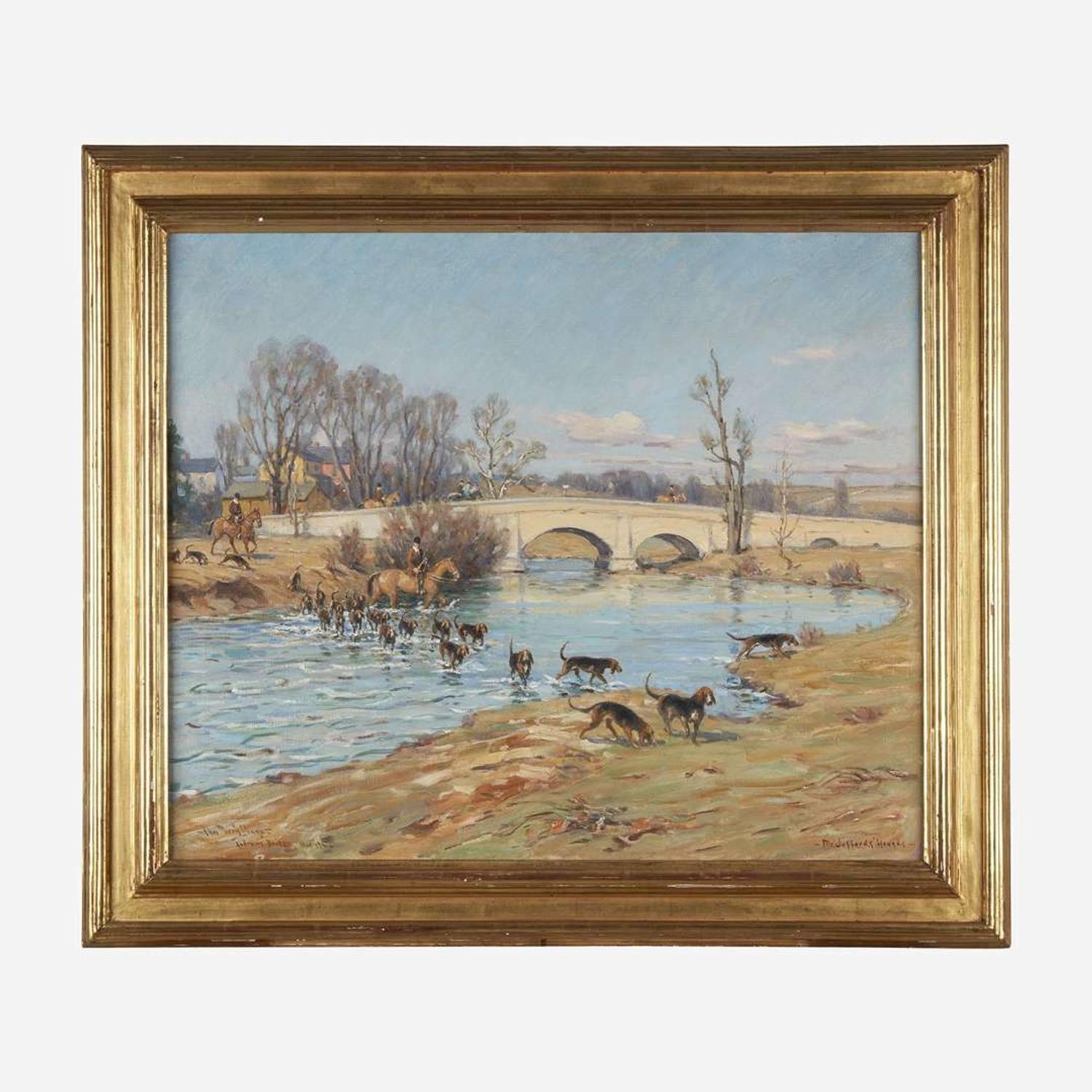 Charles Morris Young (American, 1869–1964) Mr. Jefford's Hounds Crossing the Octoraro (Andrew's Bridge)