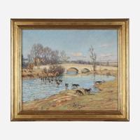 Charles Morris Young (American, 1869–1964) Mr. Jefford's Hounds Crossing the Octoraro (Andrew's Bridge)