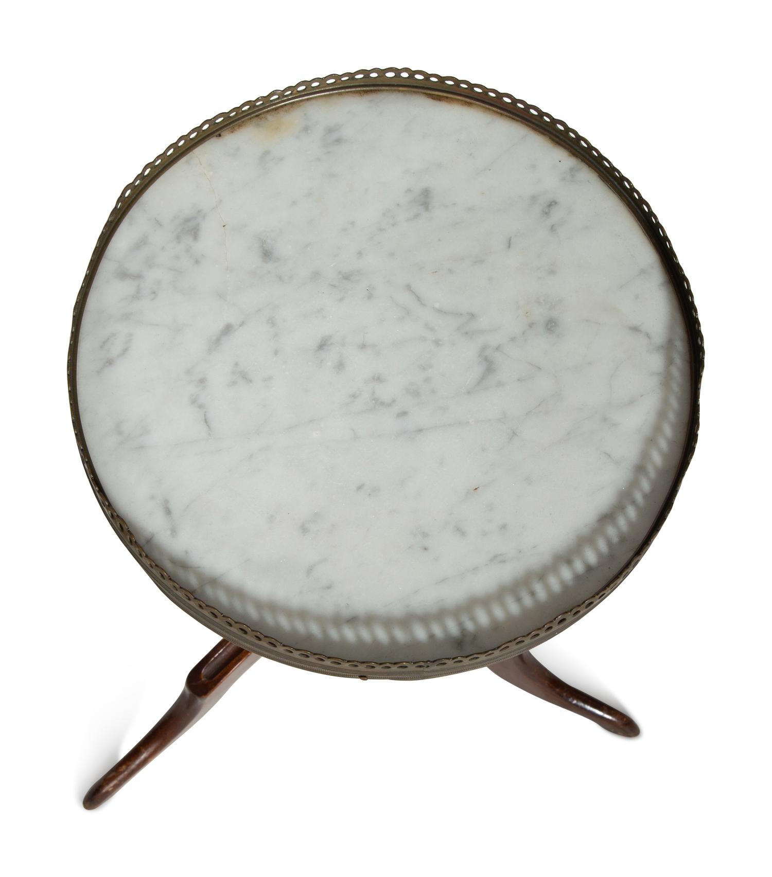 Two Continental Marble-Top Side Tables