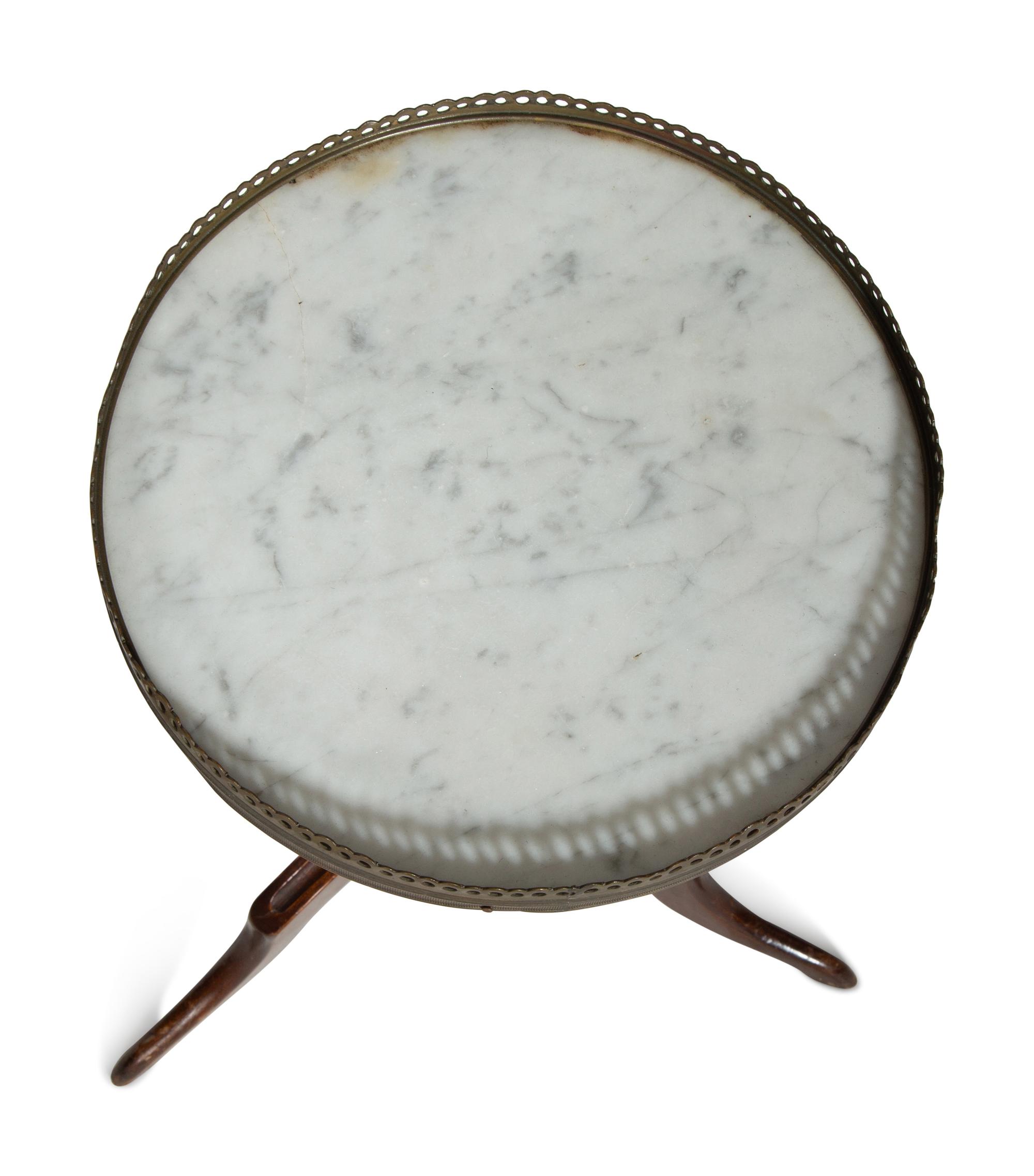 Two Continental Marble-Top Side Tables