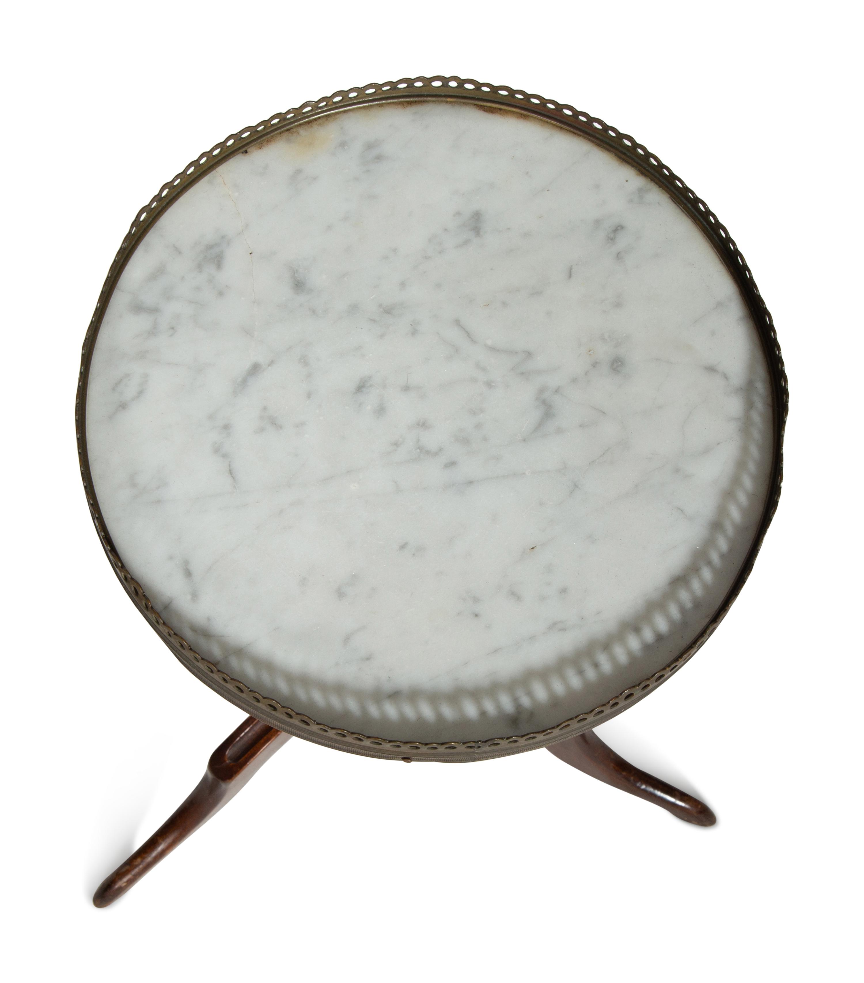 Two Continental Marble-Top Side Tables