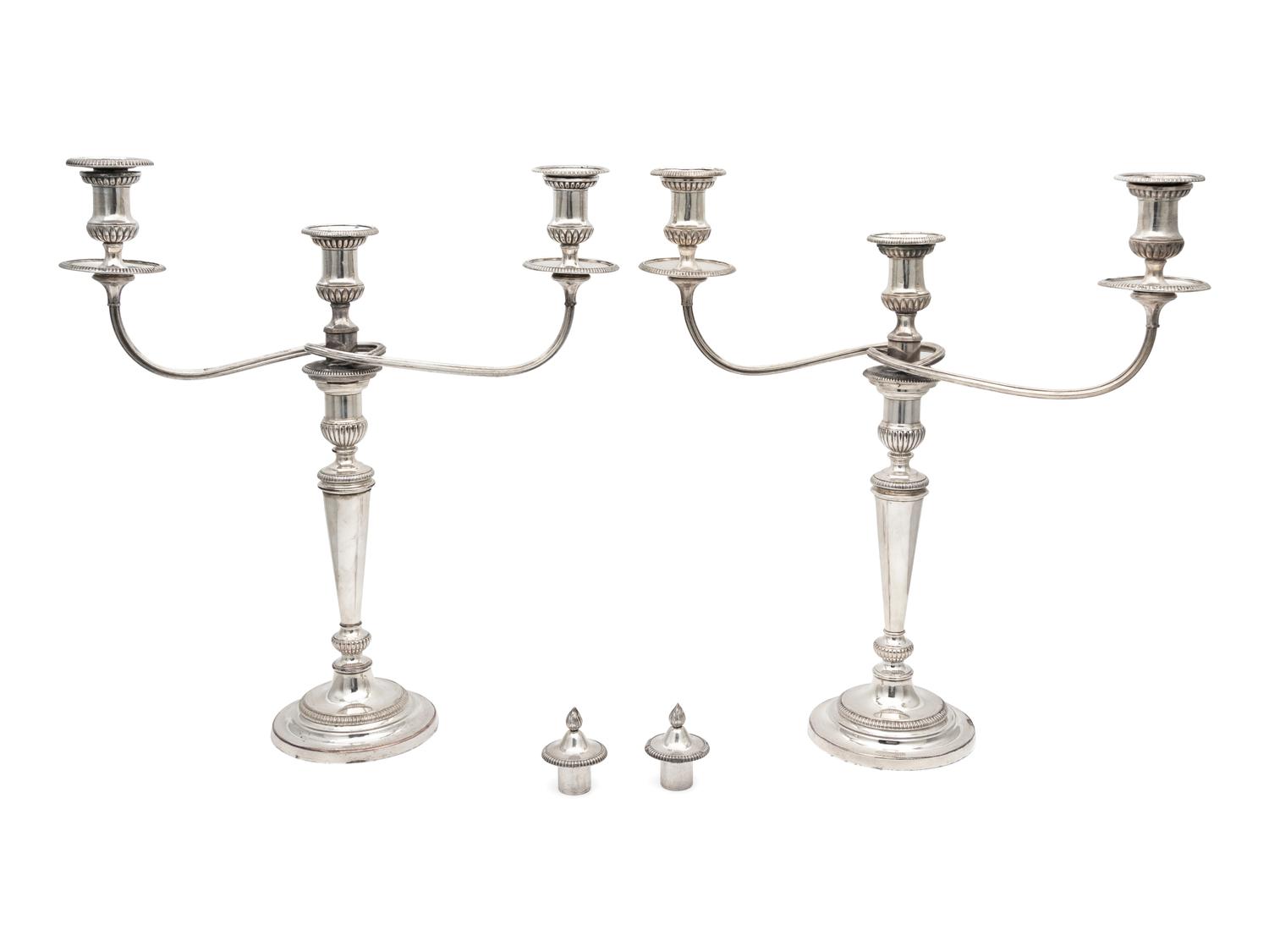 A Pair of Matthew Bolton Silver-plate Candelabra