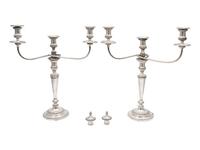 A Pair of Matthew Bolton Silver-plate Candelabra