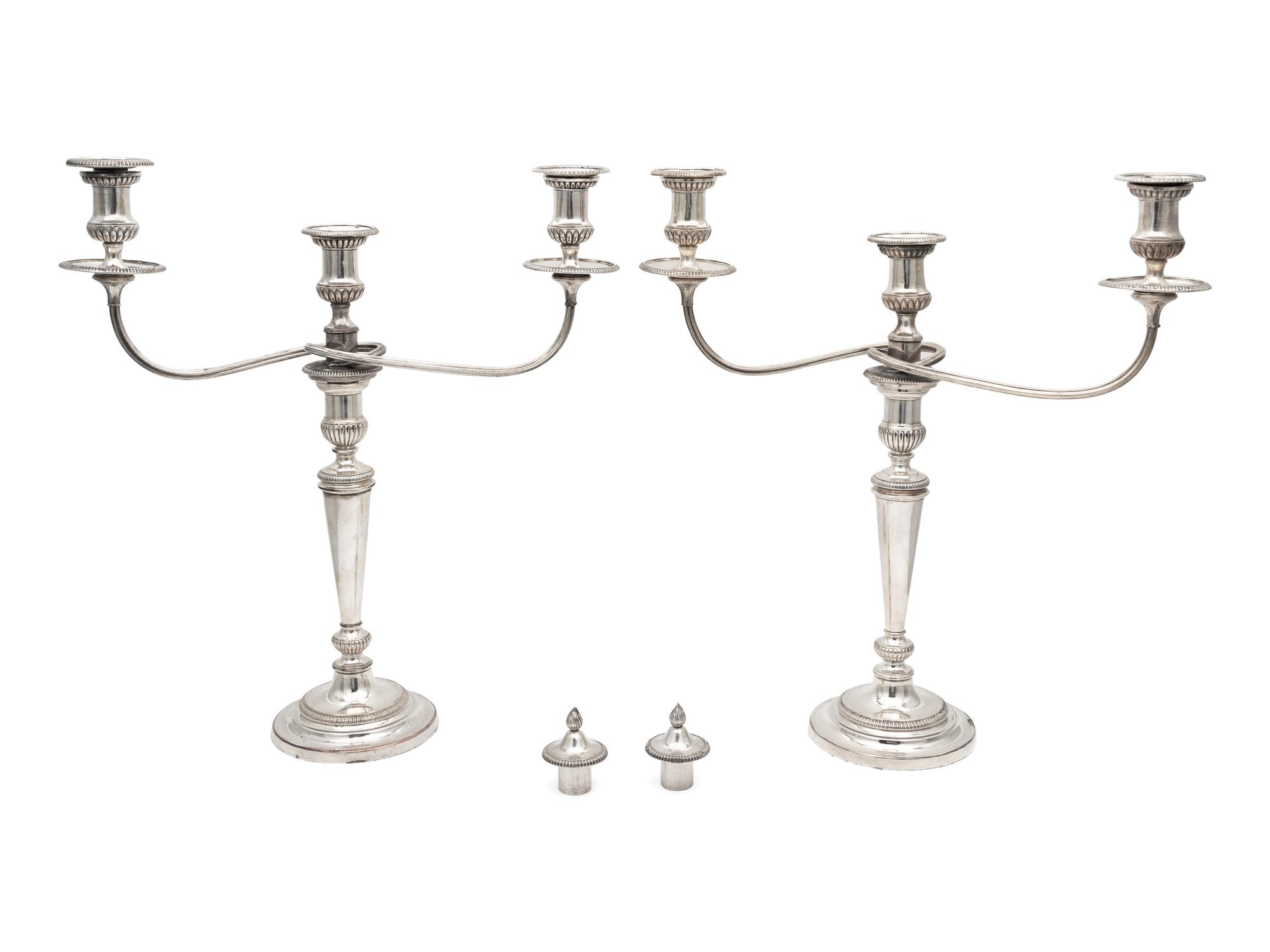 A Pair of Matthew Bolton Silver-plate Candelabra