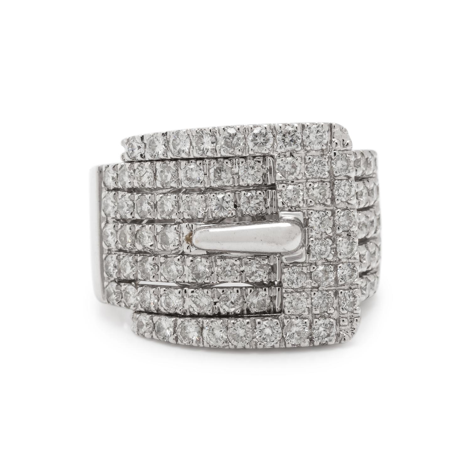 DIAMOND BUCKLE MOTIF RING