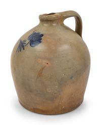 A Cobalt-Decorated Stoneware Two-Gallon Flower Jug