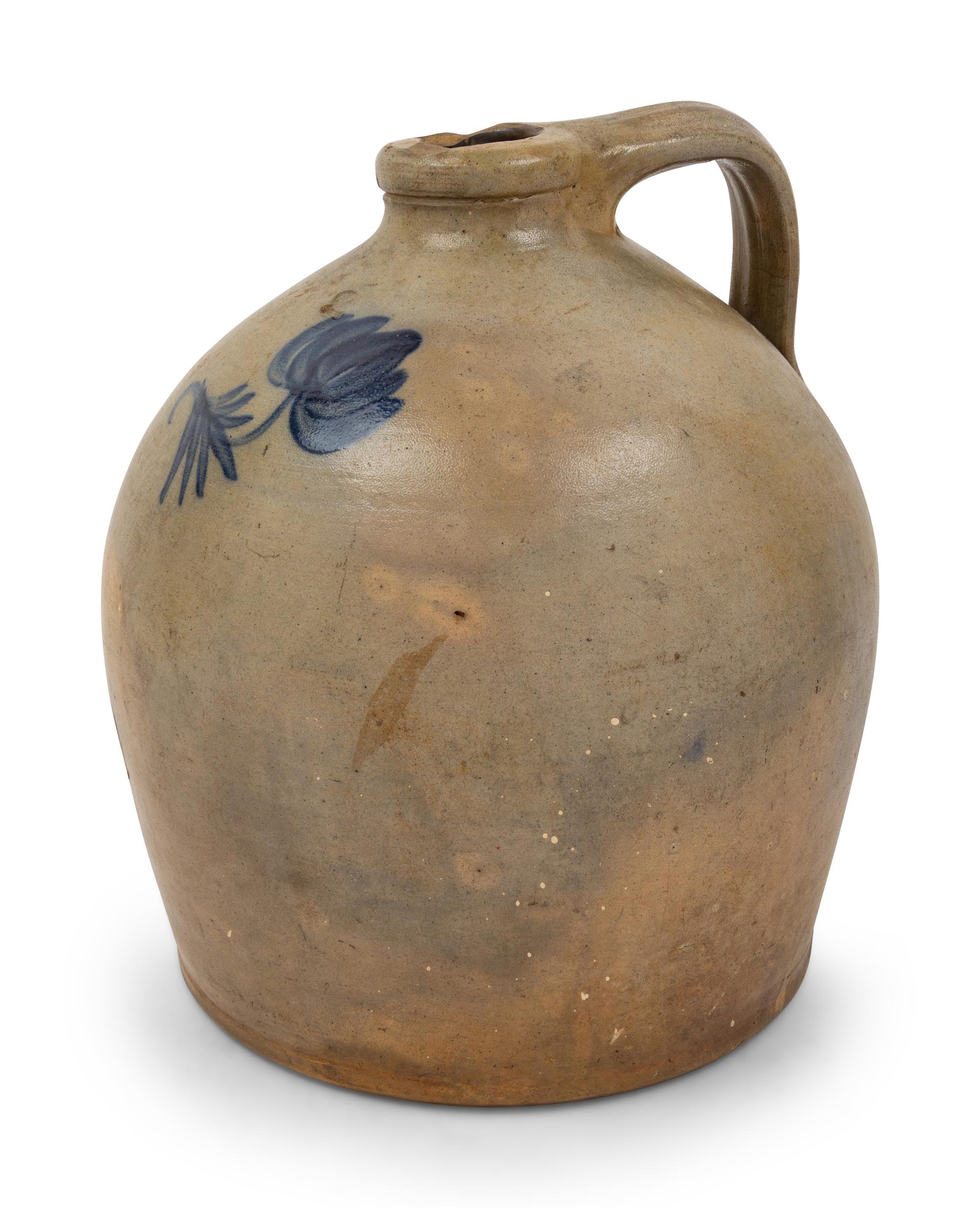 A Cobalt-Decorated Stoneware Two-Gallon Flower Jug