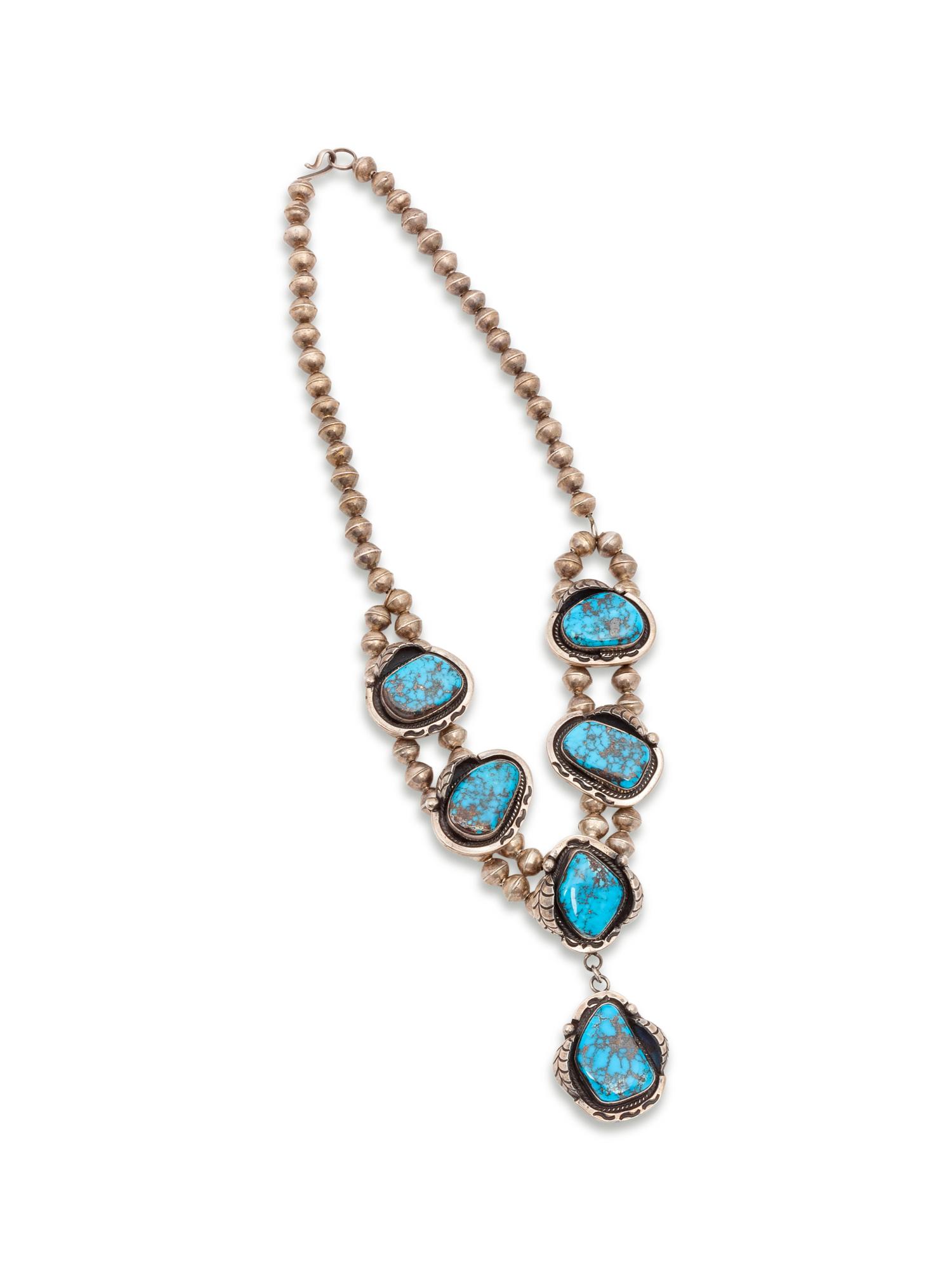 Navajo Silver and Turquoise Necklace