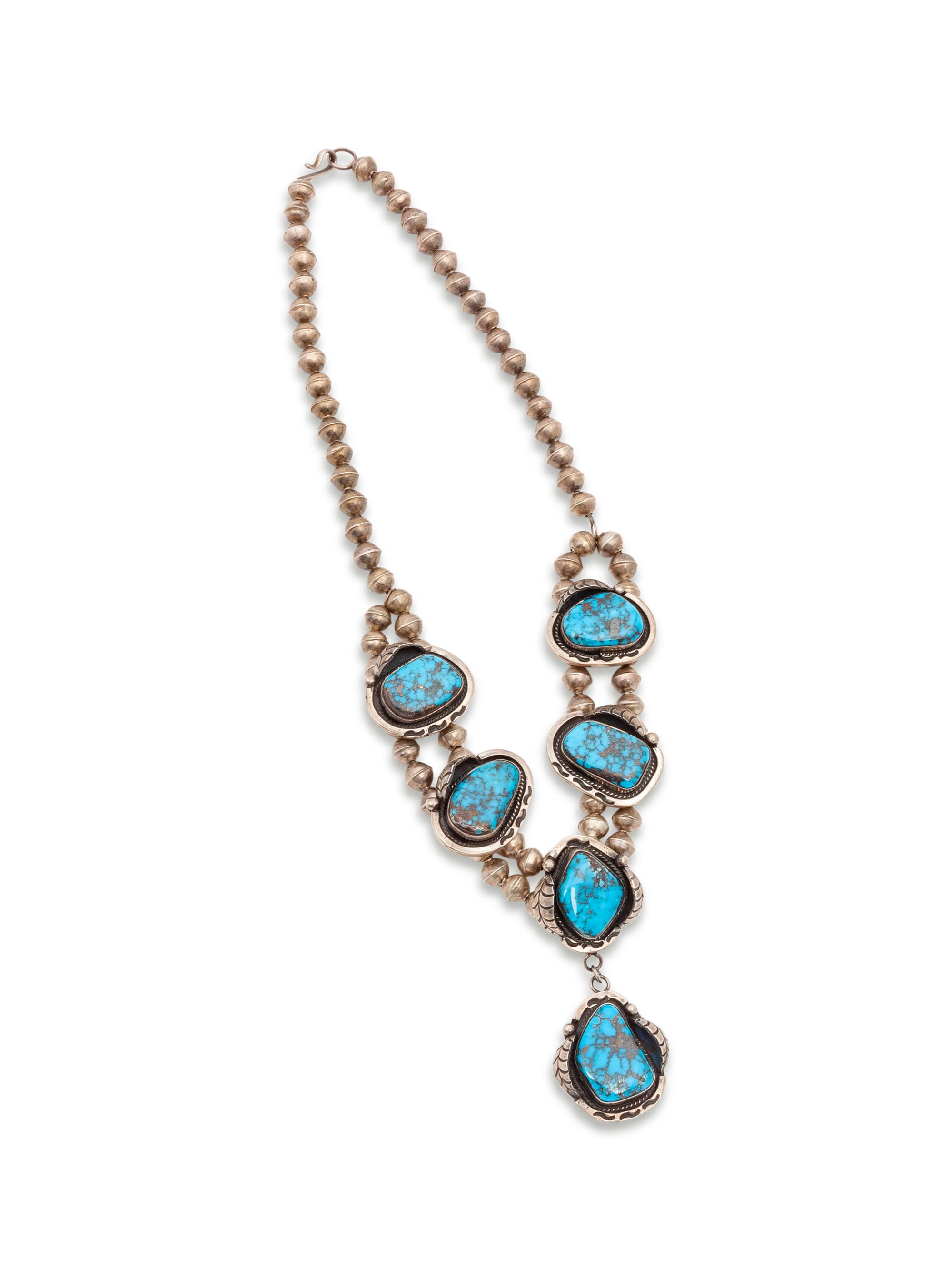 Navajo Silver and Turquoise Necklace