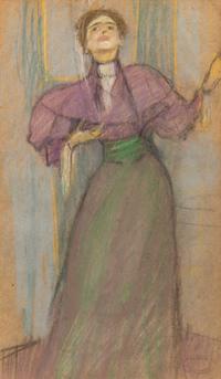 Kenneth Frazier, (American, 1897-1949), Woman in Purple Blouse