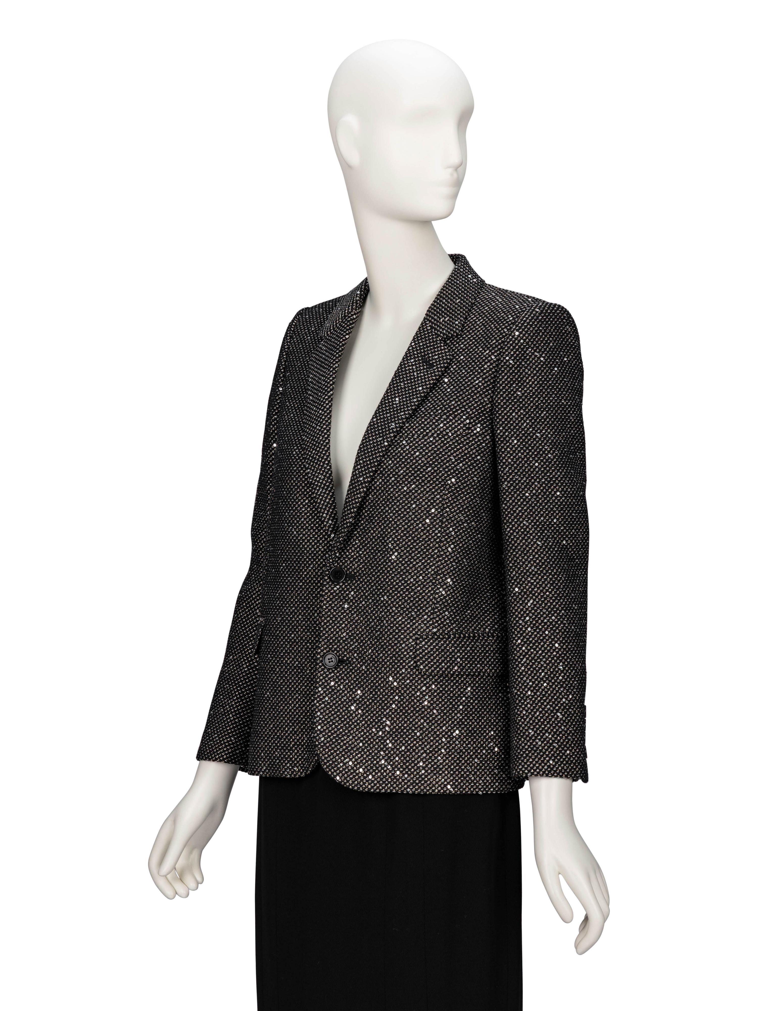 Saint Laurent, Tailored Blazer in Sequin Tweed