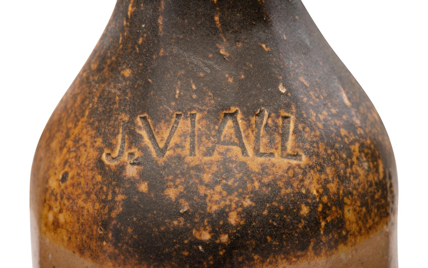 Three J. Viall Stoneware Beer Bottles