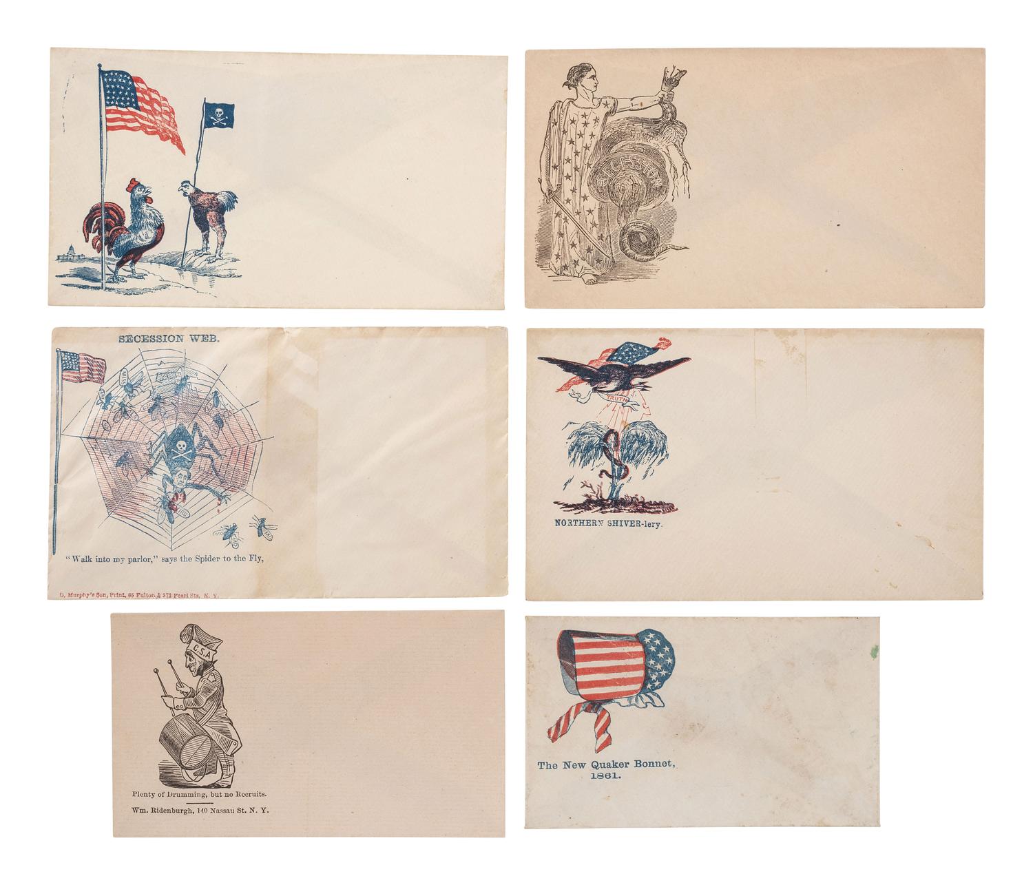 [CIVIL WAR]. A collection of 80 Civil War patriotic envelopes.
