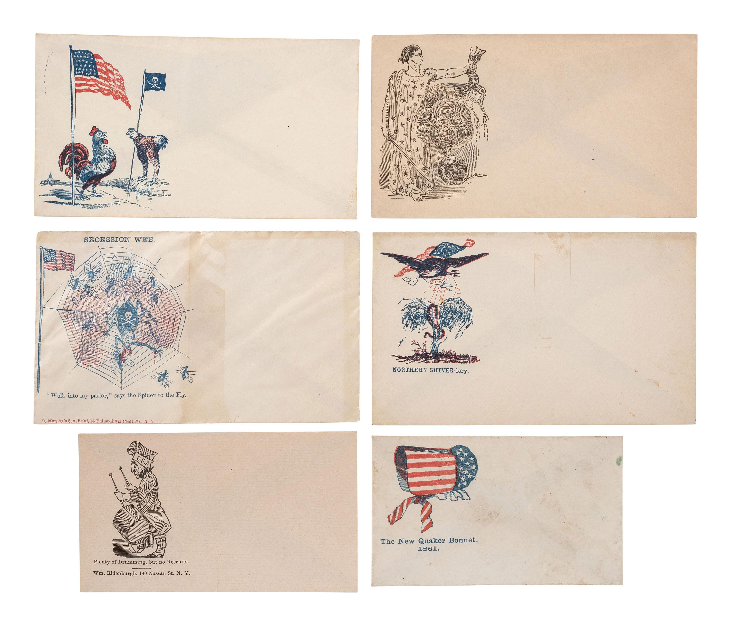 [CIVIL WAR]. A collection of 80 Civil War patriotic envelopes.
