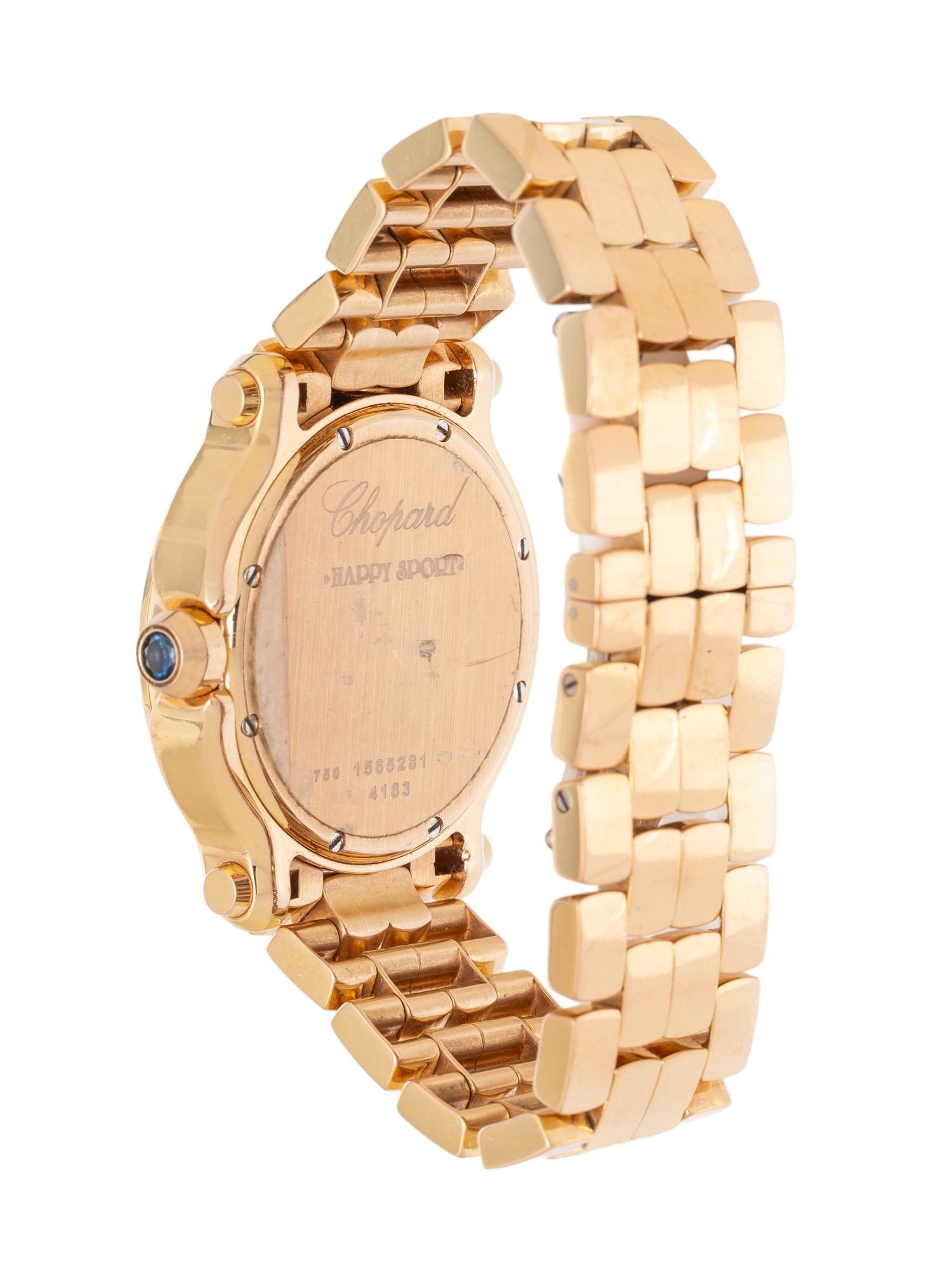 CHOPARD, REF. 4183 18K ROSE GOLD 'HAPPY SPORT' DATE WATCH WITH FACTORY DIAMONDS