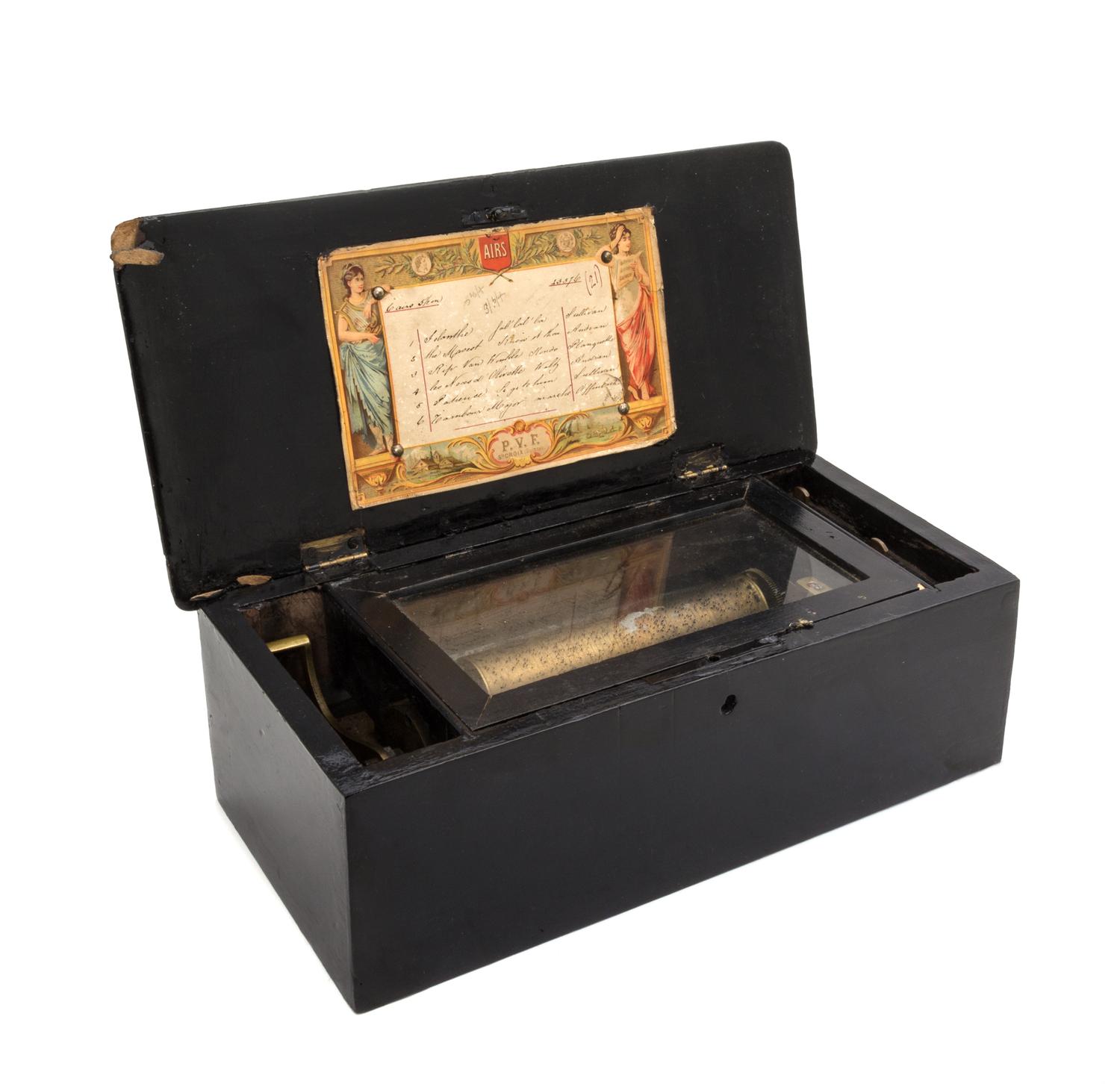 A Swiss Ebonized Cylinder Music Box — 19TH CENTURY