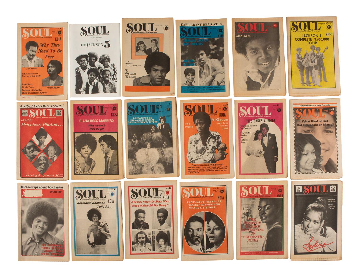 [MUSIC & ENTERTAINMENT] Soul (incomplete run). Los Angeles: Soul Publications, 1970-1979. 50 issues