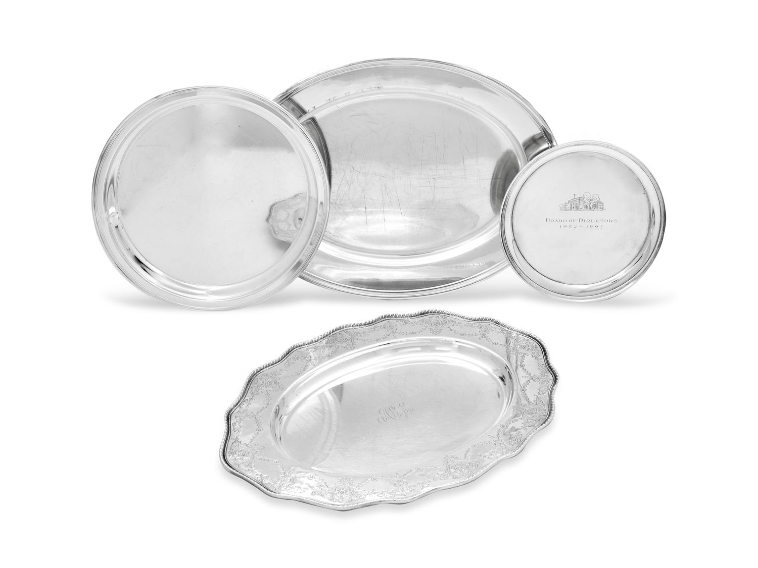 Three American Silver Platters