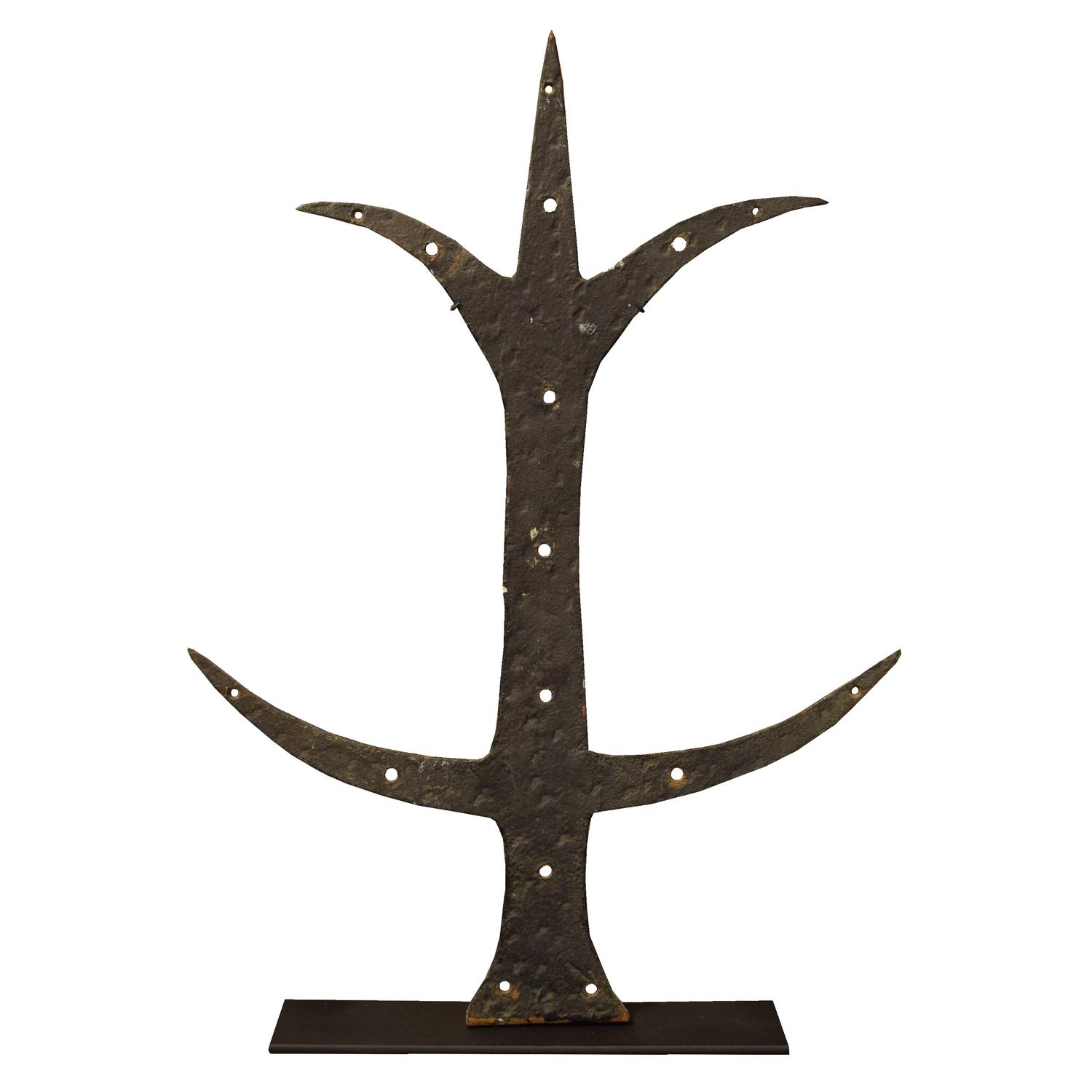 A Wrought Iron Decorative Strap Hinge 14" W x 3" D x 26.5" H — United States, 19th Century