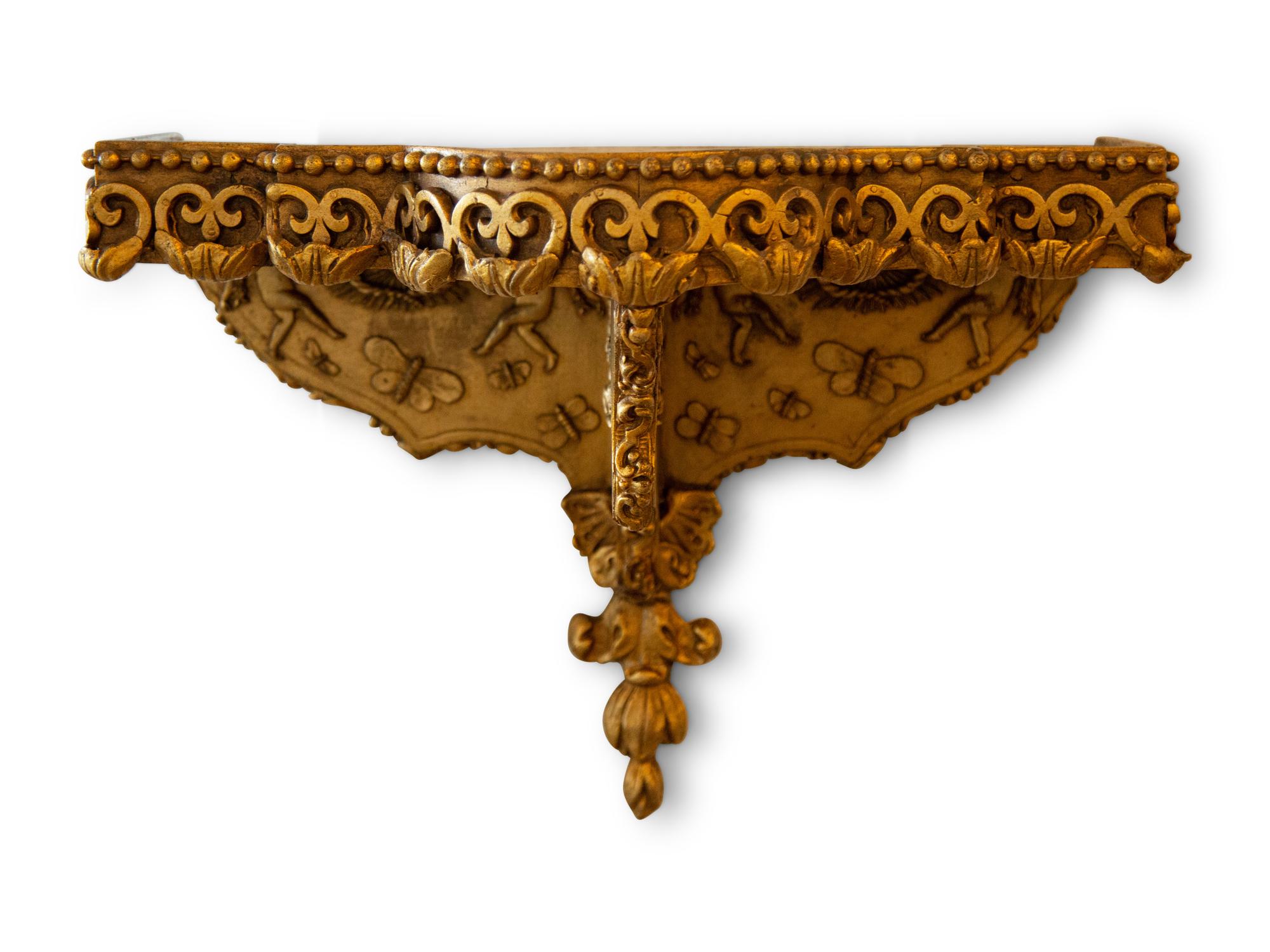 A Rococo Style Carved Giltwood Wall Bracket
