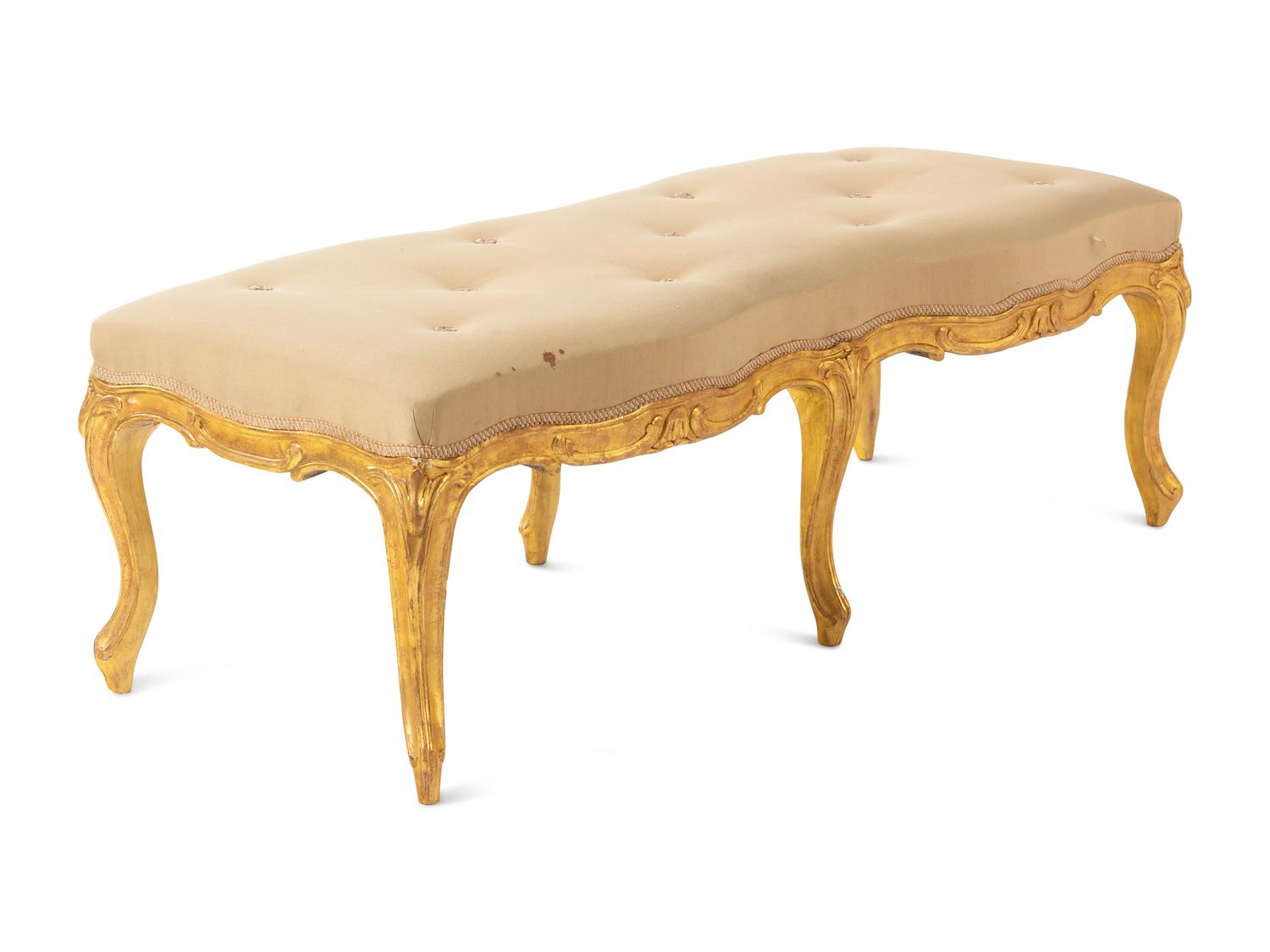 A George III Giltwood Window Bench