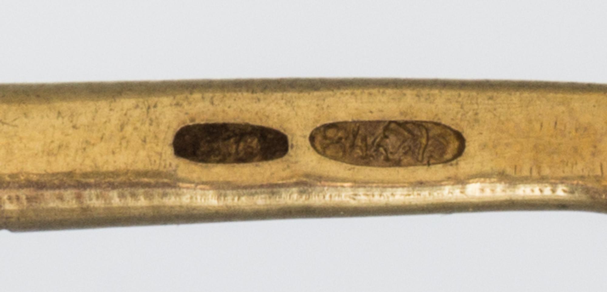 A Set of Six Russian Silver-Gilt and Enamel Demitasse Spoons, Mark of Vasiili Agafonov, kokoshnik mark of Ivan Lebedkin, Moscow, late 1
