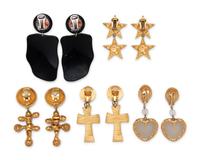 Five Pairs Of Designer Earrings:Two Christian LaCroix, Missoni, Kenneth Jay Lane, Swarovski