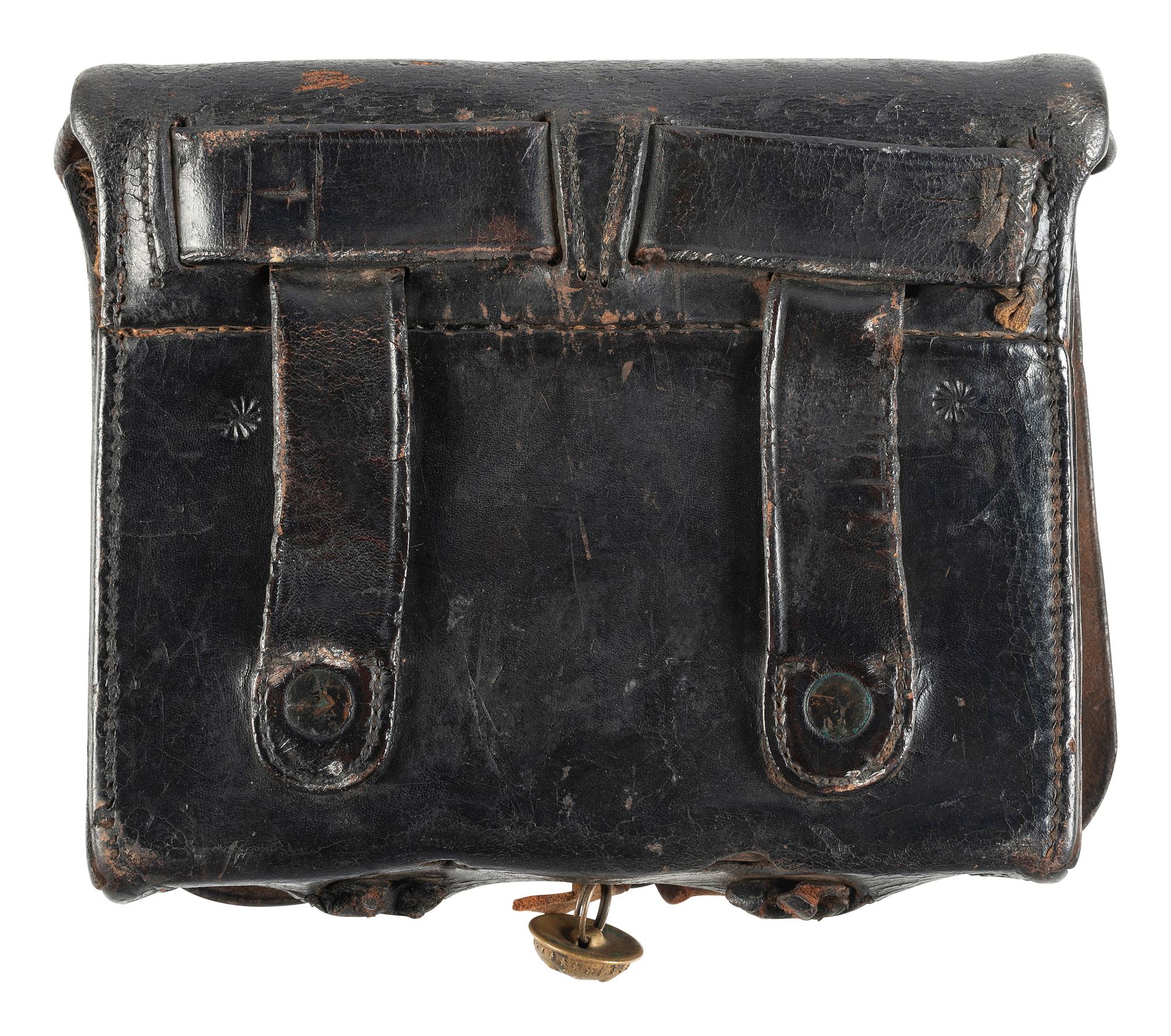 [CIVIL WAR]. Model 1861 cartridge box by Gaylord, Chicopee, MA.