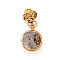 ART NOUVEAU, GOLD-FILLED LAPEL WATCH